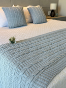 Kit Peseira Cama Casal Queen King Manta de Tricot + 2 Capas de Almofada Para Cama Sofá Decoração FI