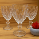 Jogo Taça Diamante Copo Vidro Transparente Bico De Jaca 412ml