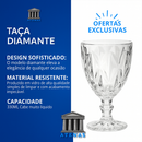 Jogo Taça Diamante Copo Vidro Transparente Bico De Jaca 412ml