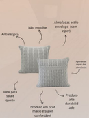 Kit Peseira Cama Casal Queen King Manta de Tricot + 2 Capas de Almofada Para Cama Sofá Decoração FI