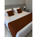 Kit Peseira Cama Casal Queen King Manta de Tricot + 2 Capas de Almofada Para Cama Sofá Decoração FI