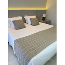 Kit Peseira Cama Casal Queen King Manta de Tricot + 2 Capas de Almofada Para Cama Sofá Decoração FI