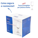 Jogo 12 Taças de Vidro Premium Resistente para Vinho e Água 465ml - Design Moderno Drink Coquetel