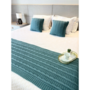 Kit Peseira Cama Casal Queen King Manta de Tricot + 2 Capas de Almofada Para Cama Sofá Decoração FI