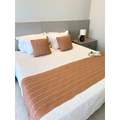 Kit Peseira Cama Casal Queen King Manta de Tricot + 2 Capas de Almofada Para Cama Sofá Decoração FI