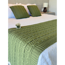 Kit Peseira Cama Casal Queen King Manta de Tricot + 2 Capas de Almofada Para Cama Sofá Decoração FI