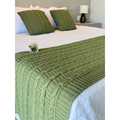 Kit Peseira Cama Casal Queen King Manta de Tricot + 2 Capas de Almofada Para Cama Sofá Decoração FI