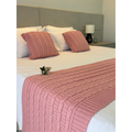 Kit Peseira Cama Casal Queen King Manta de Tricot + 2 Capas de Almofada Para Cama Sofá Decoração FI