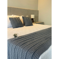 Kit Peseira Cama Casal Queen King Manta de Tricot + 2 Capas de Almofada Para Cama Sofá Decoração FI