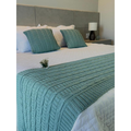 Kit Peseira Cama Casal Queen King Manta de Tricot + 2 Capas de Almofada Para Cama Sofá Decoração FI