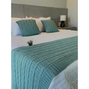 Kit Peseira Cama Casal Queen King Manta de Tricot + 2 Capas de Almofada Para Cama Sofá Decoração FI
