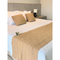 Kit Peseira Cama Casal Queen King Manta de Tricot + 2 Capas de Almofada Para Cama Sofá Decoração FI
