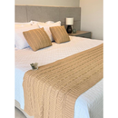 Kit Peseira Cama Casal Queen King Manta de Tricot + 2 Capas de Almofada Para Cama Sofá Decoração FI