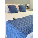 Kit Peseira Cama Casal Queen King Manta de Tricot + 2 Capas de Almofada Para Cama Sofá Decoração FI
