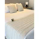 Kit Peseira Cama Casal Queen King Manta de Tricot + 2 Capas de Almofada Para Cama Sofá Decoração FI
