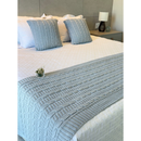 Kit Peseira Cama Casal Queen King Manta de Tricot + 2 Capas de Almofada Para Cama Sofá Decoração FI