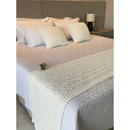 Kit Peseira Cama Casal Queen King Manta de Tricot + 2 Capas de Almofada Para Cama Sofá Decoração FI