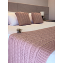 Kit Peseira Cama Casal Queen King Manta de Tricot + 2 Capas de Almofada Para Cama Sofá Decoração FI