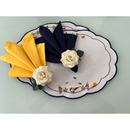 Jogo Americano para mesa posta, tema (branco/verso Bege) Elegante.IMPERMEÁVEL. Premium. kit com 2,4,6, 8… unidades.
