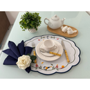 Jogo Americano para mesa posta, tema (branco/verso Bege) Elegante.IMPERMEÁVEL. Premium. kit com 2,4,6, 8… unidades.