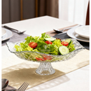 Fruteira de Vidro com Pé Diamond – Saladeira Decorativa para Mesa e Cozinha