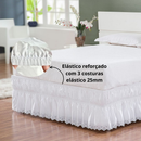 Saia Box Casal Queen Perolla Bordado Ultrassônico com Elástico
