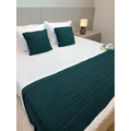 Kit Peseira Cama Casal Queen King Manta de Tricot + 2 Capas de Almofada Para Cama Sofá Decoração FI