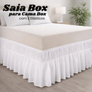 Saia Box Para Cama Box (Casal Padrão ) Com 2 Elástico BRANCA