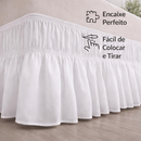 Saia Box Para Cama Box (Casal Padrão ) Com 2 Elástico BRANCA