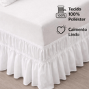 Saia Box Para Cama Box (Casal Padrão ) Com 2 Elástico BRANCA