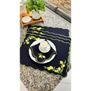 Kit Jogo Americano Bordado para Mesa de 6 Lugares 12 peças, Sendo 6 Americanos e 6 Guardanapos