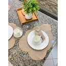 Kit Jogo Americano Bordado para Mesa de 6 Lugares 12 peças, Sendo 6 Americanos e 6 Guardanapos
