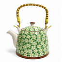 Bule Japonês 900ml de Porcelana com Infusor – Tokyo / Chá / Alça Bambu / Bebidas Quentes / Cozinha