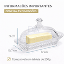 Manteigueira De Vidro Premium Com Tampa Porta Manteiga Elegante E Resistente
