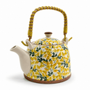 Bule Japonês 900ml de Porcelana com Infusor – Tokyo / Chá / Alça Bambu / Bebidas Quentes / Cozinha