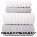Kit 4 Toalhas (02 Banho e 02 Rosto) - Jogo de Toalhas 100% Algodão Grande 75cm x 130cm 460g