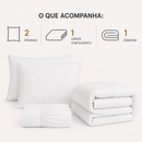 Roupa Cama Hotel Lençol para Hotelaria com Edredom Linha Profissional 200 Fios Branco Casal Solteiro