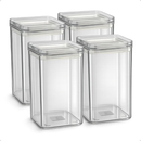 Kit Potes Herméticos Porta Mantimentos Organizador de Cozinha Transparente Com Trava BPA Free
