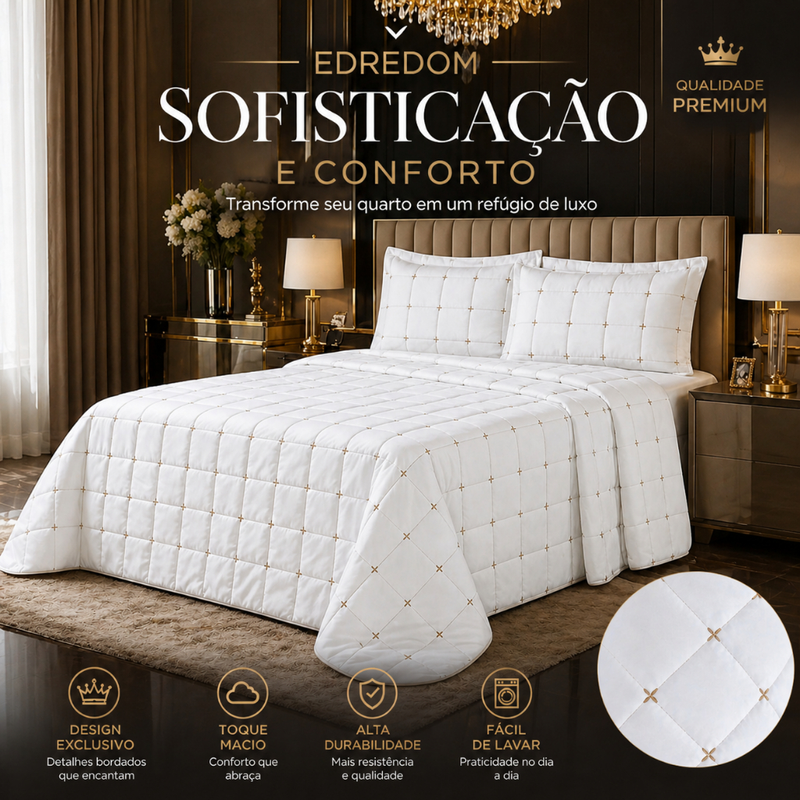 Colcha Cobre Leito Luxo Edredom Micropercal 400 Fios Ultra Macio