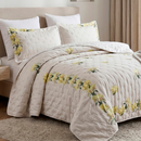 Cobre Leito 03 Peças Estampado Percal 300 Fios Garden