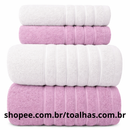 Kit 4 Toalhas (02 Banho e 02 Rosto) - Jogo de Toalhas 100% Algodão Grande 75cm x 130cm 460g