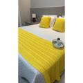 Kit Peseira Cama Casal Queen King Manta de Tricot + 2 Capas de Almofada Para Cama Sofá Decoração FI