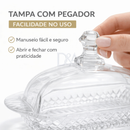 Manteigueira De Vidro Premium Com Tampa Porta Manteiga Elegante E Resistente