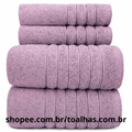 Kit 4 Toalhas (02 Banho e 02 Rosto) - Jogo de Toalhas 100% Algodão Grande 75cm x 130cm 460g