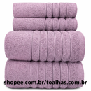 Kit 4 Toalhas (02 Banho e 02 Rosto) - Jogo de Toalhas 100% Algodão Grande 75cm x 130cm 460g