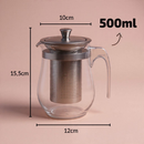 Bule Chaleira de Vidro com Infusor/Coador Inox para chás (Não vai direto ao fogo)