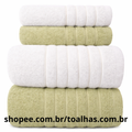 Kit 4 Toalhas (02 Banho e 02 Rosto) - Jogo de Toalhas 100% Algodão Grande 75cm x 130cm 460g