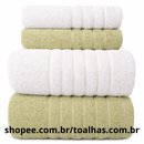 Kit 4 Toalhas (02 Banho e 02 Rosto) - Jogo de Toalhas 100% Algodão Grande 75cm x 130cm 460g