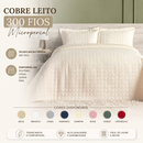 Colcha Cobre Leito Dupla Face 300 Fios Toque Macio 3 Pçs Todos os Tamanhos Solteiro Casal Queen King