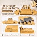 Lumai Petisqueira Magnética Tábua Para Servir Queijos Frios e Aperitivos - Bambu com Polimento Duplo